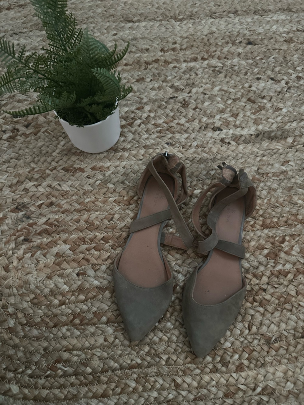 SUEDE POINTED TOE FLATS